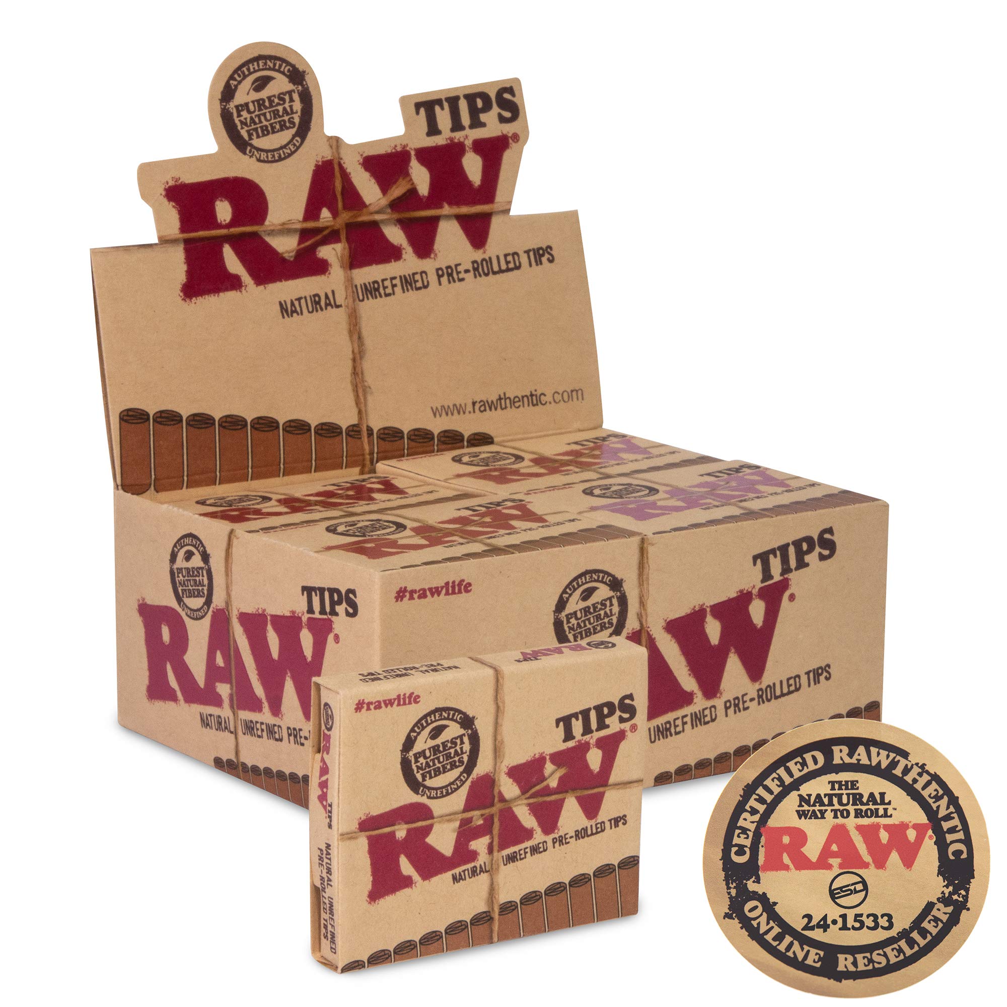 Puntas RAW Auténticas Sin Químicos Ni Cloro Preenrolladas