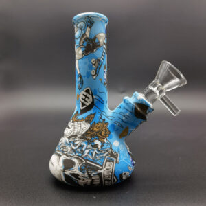 Bong de Silicona Tazón de vidrio de 14 mm Azul