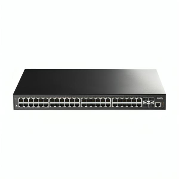 SWITCH CUDY GS5048S4 1.0 PUERTOS 48 × GbE/ 4 × SFP+ DE 10 G ADMINISTRABLE L3 NEGRO