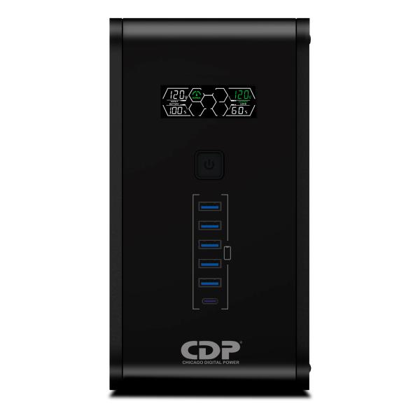 UPS CDP R-SMART1210 1200VA 720W UPS LINEA INTERACTIVA 120VAC AVR 10 TOMAS USB NEGRO