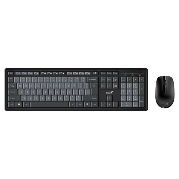 TECLADO Y MOUSE GENIUS SMART KM-8200 DUAL COLOR INALÁMBRICO 2.4 GHZ ESPAÑOL 31340003420 NEGRO/GRIS