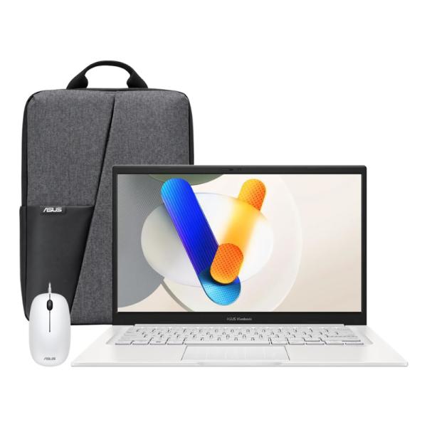 LAPTOP ASUS VIVOBOOK 14 INGLES 14 PULG INTEL CORE 5 120U 8GB RAM DDR4 512GB SSD WIN 11 HOME INCLUYE MOUSE Y MOCHILA F1404VAP-QB52-WH BLANCO