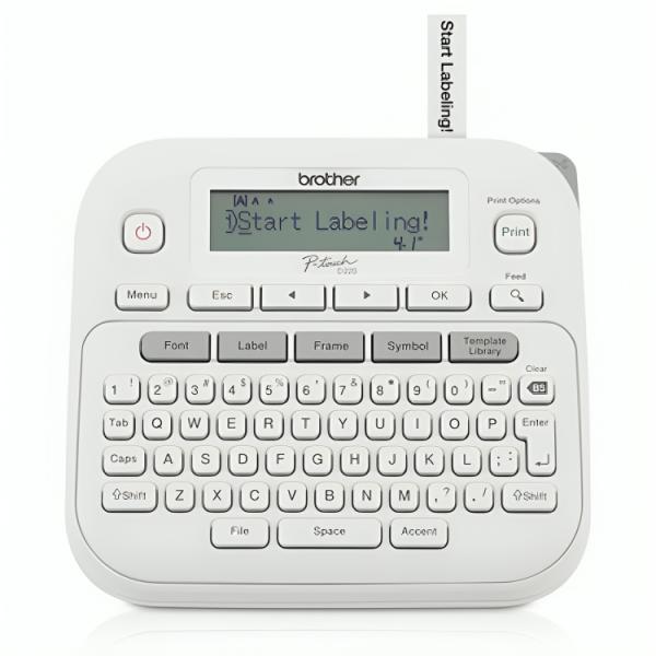 IMPRESORA DE ETIQUETAS BROTHER PTD220 DE 1/2 PULG 20MM/SEG 15 CARACTERES POR LINEA BLANCO