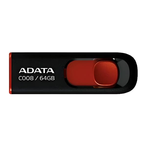 MEMORIA USB 64GB ADATA  AC008 USB-A 2.0 AC008-64G-RKD NEGRO / ROJO